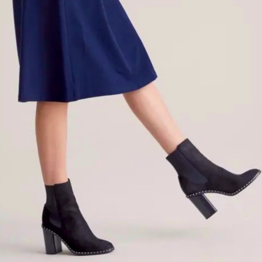 RAG & BONE Romi Wax Suede Leather Stud Chelsea Boot Black EU39.5/US9.5